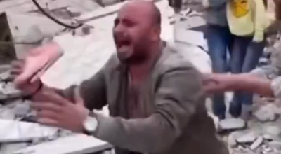 فيديو الرجل بين الأنقاض في غزة مولد بالذكاء الاصطناعي