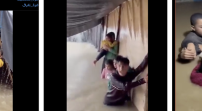 مقاطع مولّدة بالذكاء الاصطناعي لغزة خلال المنخفض الجوي