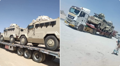 هل الصورة لمدرعات سعودية في طريقها إلى اليمن؟