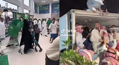 مقطعان متداولان يُستغلان لادّعاء تهافت سعوديين على التموين الغذائي بسبب الحرب.. ما حقيقتهما؟