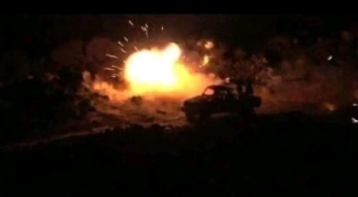 الصورة لاشتباكات في مدينة تعز عام 2018 وليست من يافع