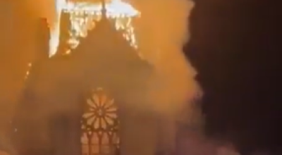 انتشار فيديو قديم لاحتراق كنيسة في فرنسا مع الادعاء أنه ضمن احتجاجات فرنسا