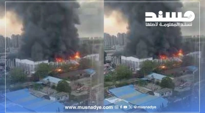 الفيديو لحرائق في مصنع قطع غيار في الصين وليس في دبي نتيجة قصف إيراني