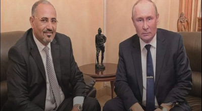 صورة لقاء عيدروس الزبيدي بالرئيس الروسي مفبركة