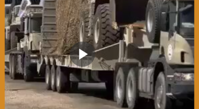 الفيديو من ليبيا وليس لدخول قوات اللواء الأول عمالقة إلى حضرموت