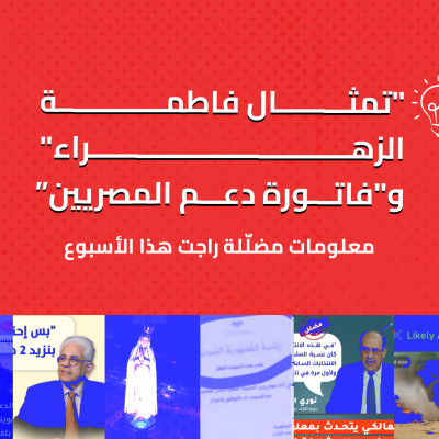 "تمثال فاطمة الزهراء" و"فاتورة دعم المصريين"… معلومات مضلّلة راجت هذا الأسبوع