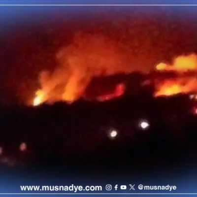 الصورة المنتشرة لقصف ليلي في البيضاء قديمة