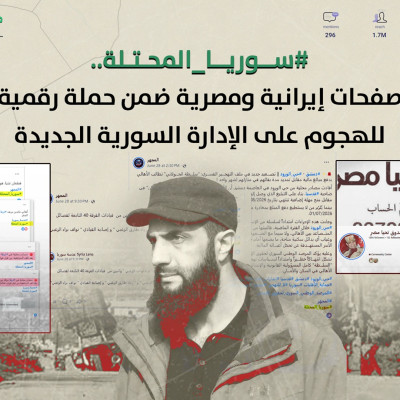 #سوريا_المحتلة.. صفحات إيرانية ومصرية ضمن حملة رقمية للهجوم على الإدارة السورية الجديدة