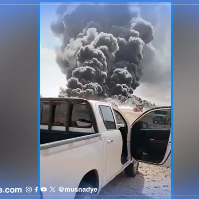 المقطع المتداول لا يعود للإمارات بل لحريق خط نفطي في ليبيا في مارس