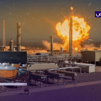 الفيديو لقصف مصفاة نفطية في روسيا وليس استهداف حقل كورمور!