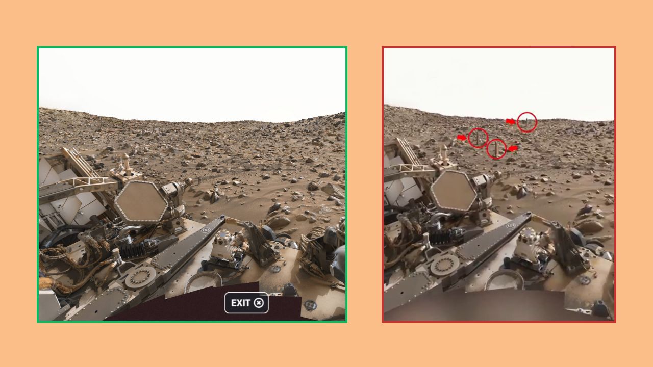زائف: هذه اللقطات معدلة رقميا ولم تُعلن ناسا عن وجود هياكل مصنوعة على كوكب المريخ