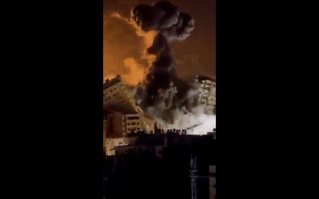 انتشار فيديو لبرج في غزة مع الادعاء أنه في تل أبيب