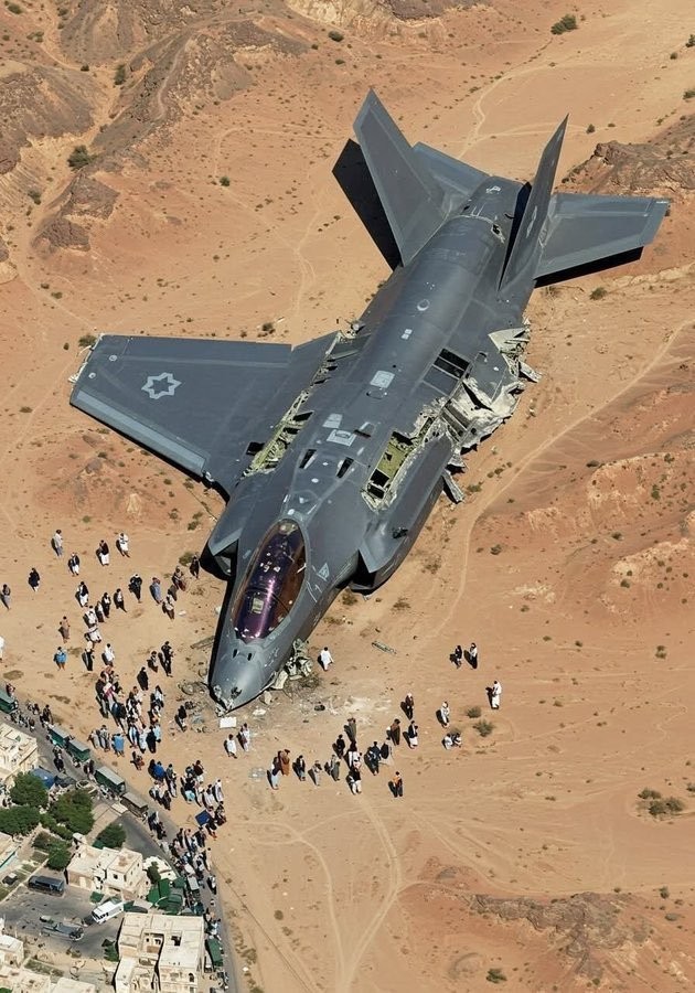 صورة مولدة بالذكاء الاصطناعي يعاد نشرها على أنها حقيقة لمقاتلة F35 أسقطتها الدفاعات الجوية الإيرانية