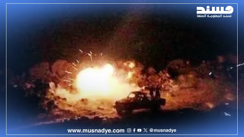 الصورة قديمة وليست لقصف حوثي تعرضت له الضالع أمس بالتزامن مع قصف طيران التحالف