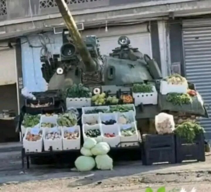 صورة &#8220;دبابة الخضروات&#8221; في سوريا وليست في غزة
