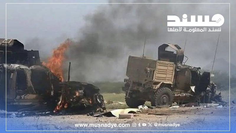 المدرعات المحترقة ليست على صلة بأحداث سيطرة حلف قبائل حضرموت على معسكر نحب