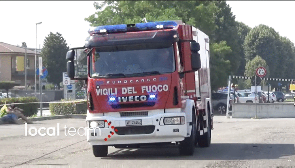 Video of fire truck overturning in Italy, not Palestine