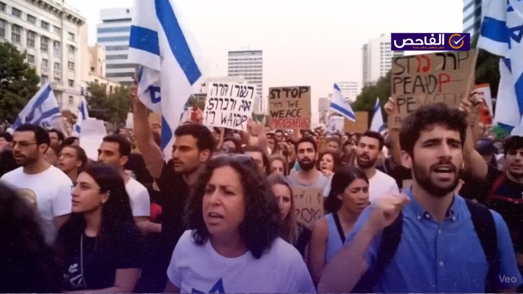 فيديو احتجاجات المستوطنين الإسرائيليين مولد بالذكاء الاصطناعي!