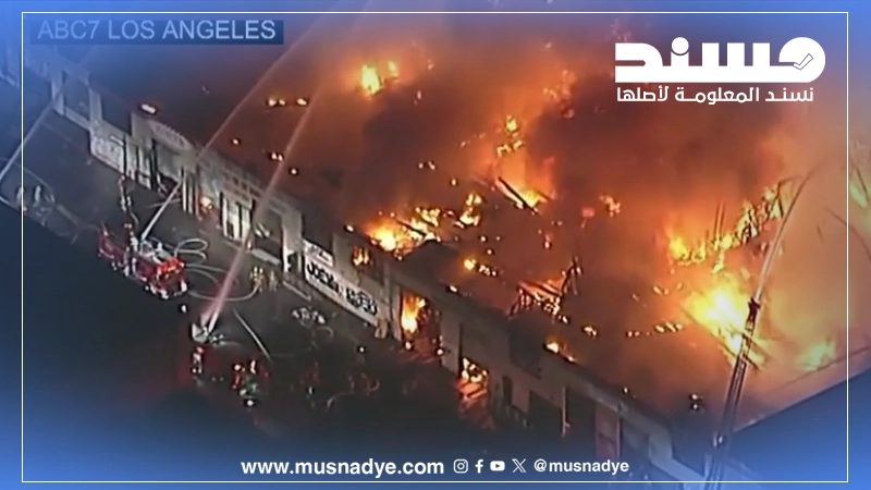 الفيديو لا يعود لقصف في اصفهان بل لحريق في لوس أنجلوس 2021