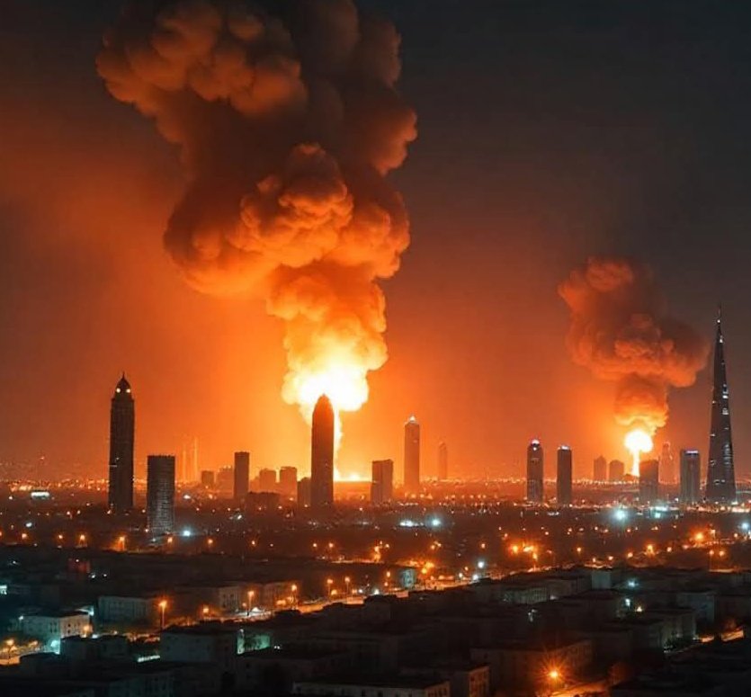 انتشار صورة مولدة بالذكاء الاصطناعي للقصف الإيراني لدول الخليج