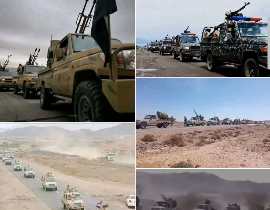ما صحة الصور المتداولة لوصول تعزيزات عسكرية إلى جبهات القتال في الضالع؟